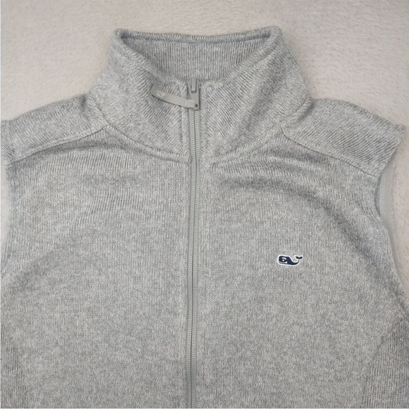 NWT - Vineyard Vines Sweater Womens XS Gray Full Zip Knit Fleece Vest - Picture 2 of 7